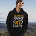 Vintage Blessed By God For 81 Years Happy 81St Birthday Hoodie Lifestyle