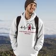 Arteriovenous Malformation Awareness Heartbeat Burgundy Ribbon Arteriovenous Malformation Support Arteriovenous Malformation Awareness Hoodie Lifestyle