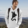 Black Cat Peeking Hoodie Lifestyle