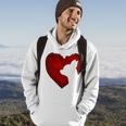 Chihuahua Shape With Red Heart Painting For Valentine Day Hoodie Lifestyle