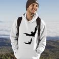 Halloween Two Bats Pattern Hoodie Lifestyle