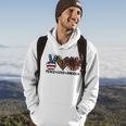 Peace Love America Sunflower Leopard Usa Flag 4Th Of July Hoodie Lifestyle