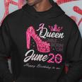 A Queen Was Born On June 20 High Heels June 20Th Birthday Hoodie Unique Gifts