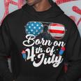Born On 4Th Of July Birthday Sunglasses Fireworks Patriotic Hoodie Funny Gifts