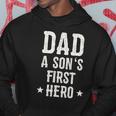 Dad A Sons First Hero Love Funny Father Birthday Gift Hoodie Unique Gifts