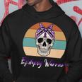 Epilepsy Warrior Skull Women Vintage Purple Ribbon Epilepsy Epilepsy Awareness V2 Hoodie Funny Gifts