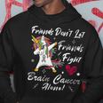 Friends Dont Let Friends Fight Brain Cancer Alone Unicorn Grey Ribbon Brain Cancer Brain Cancer Awareness V2 Hoodie Funny Gifts