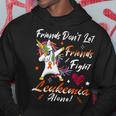 Friends Dont Let Friends Fight Leukemia Alone Unicorn Orange Ribbon Leukemia Leukemia Awareness Hoodie Funny Gifts