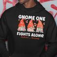 Gnome One Fights Alone Orange Leukemia Awareness Hoodie Unique Gifts