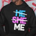 He She Me Nonbinary Non Binary Agender Queer Trans Lgbtqia Hoodie Unique Gifts