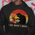 I Do What I Want Funny Black Cat Gifts For Women Men Vintage Hoodie Unique Gifts