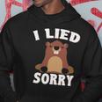 I Lied Sorry Funny Groundhog Day Brown Pig Gift Hoodie Unique Gifts