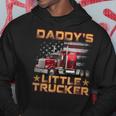 Kids Semi Truck Boys Gift Daddys Little Trucker Fathers Day Hoodie Funny Gifts