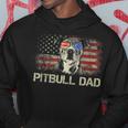 Mens Best Pitbull Dad Ever Patriotic American Flag 4Th Of July V2 Hoodie Funny Gifts