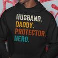 Mens Husband Daddy Protector Hero Fathers Day For Daddy Hoodie Personalized Gifts