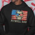 Mens Pitbull Dad American Pit Bull Dog Us Flag 4Th Of July Hoodie Personalized Gifts