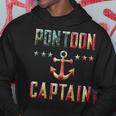 Patriotic Pontoon Captain Vintage Us Flag July 4Th Boating Hoodie Funny Gifts