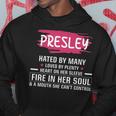 Presley Name Gift Presley Hated By Many Loved By Plenty Heart On Her Sleeve Hoodie Funny Gifts