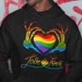 Rainbow Heart Skeleton Love Is Love Lgbt Gay Lesbian Pride Hoodie Unique Gifts