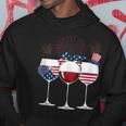 Red White And Blue Wine Glass 4Th Of July Hoodie Funny Gifts