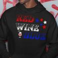 Red Wine Blue 4Th Of July Wine Red White Blue Wine Glasses V3 Hoodie Funny Gifts