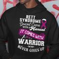 Rett Syndrome Doesnt Come With A Manual It Comes With A Warrior Who Never Gives Up Purple Ribbon Rett Syndrome Rett Syndrome Awareness Hoodie Funny Gifts