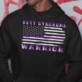 Rett Syndrome Warrior Usa Flag United States Flag Purple Ribbon Rett Syndrome Rett Syndrome Awareness Hoodie Funny Gifts