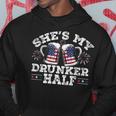 Shes My Drunker Half Funny Beer Couple Matching 4Th Of July Hoodie Funny Gifts