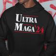 Ultra Maga Retro Style Red And White Text Hoodie Unique Gifts