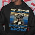 Vintage Veteran Mom My Heroes Dont Wear Capes Army Boots T-Shirt Hoodie Unique Gifts
