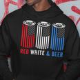 Womens Red White & Beer 4Th Of July Wine Red White Blue Beer Hoodie Funny Gifts