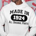 1924 Birthday Made In 1924 All Original Parts Hoodie Funny Gifts