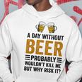 A Day Without Beer Why Risk It Funny Saying Beer Lover Drinker Hoodie Funny Gifts