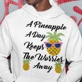 A Pineapple A Day Keeps The Worries Away Funny Pineapple Gift Pineapple Lover Hoodie Funny Gifts