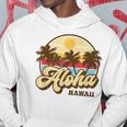 Aloha Hawaii Hawaiian Island Palm Surfboard Beach Surf Retro Hoodie Personalized Gifts
