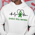Cerebral Palsy Awareness Heartbeat Green Ribbon Cerebral Palsy Cerebral Palsy Awareness Hoodie Unique Gifts