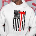 Distressed Patriot Axe Thin Red Line American Flag Hoodie Unique Gifts