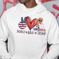 Funny 4Th Of July Peace Love Trump Merica Usa Flag Patriotic Hoodie Unique Gifts