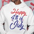 Happy 4Th Of July Dark Red Blue Text Hoodie Funny Gifts