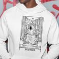 Justice Tarot Card Grim Reaper Halloween Horror Occult Goth Hoodie Unique Gifts