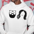 Man With Beard And Glasses With Woman Wavy Hair Hoodie Funny Gifts