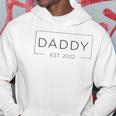 Mens Daddy Est 2022 Promoted To Father 2022 Fathers Day Hoodie Unique Gifts