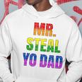 Mens Mister Steal Your Dad Gay Pride Jokes Hoodie Unique Gifts
