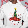 New Christmas Unicorn Face Santicorn Poinsettia Crown Cute V2 Hoodie Funny Gifts