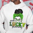 One Lucky Grammy Life Messy Bun St Patricks Day Irish Hoodie Funny Gifts