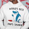 Paps Grandpa Gift Worlds Best Paps Shark Hoodie Funny Gifts