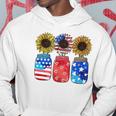 Patriotic Jar Sunflower American Flag Funny 4Th Of July Hoodie Unique Gifts