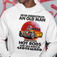 September Old Man Loves Hot Rods Never Underestimate An Old Man Who Loves Hot Rods And Was Born In Hoodie Funny Gifts