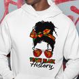 Teacher African Women Messy Bun Teach Black History Month Hoodie Funny Gifts