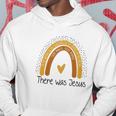 There Was Jesus Polka Dot Boho Rainbow Christian Easter Day Hoodie Unique Gifts